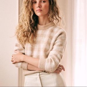 NWOT Sezane Becky Gingham Jumper